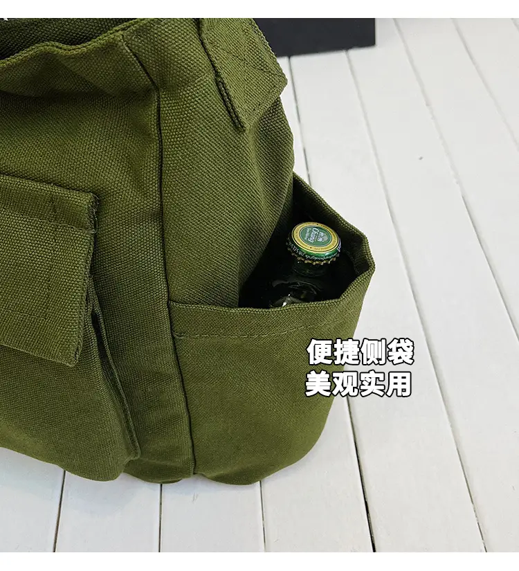 Green Canvas Crossbody Bag for Men Women Large Capacity — feature 5