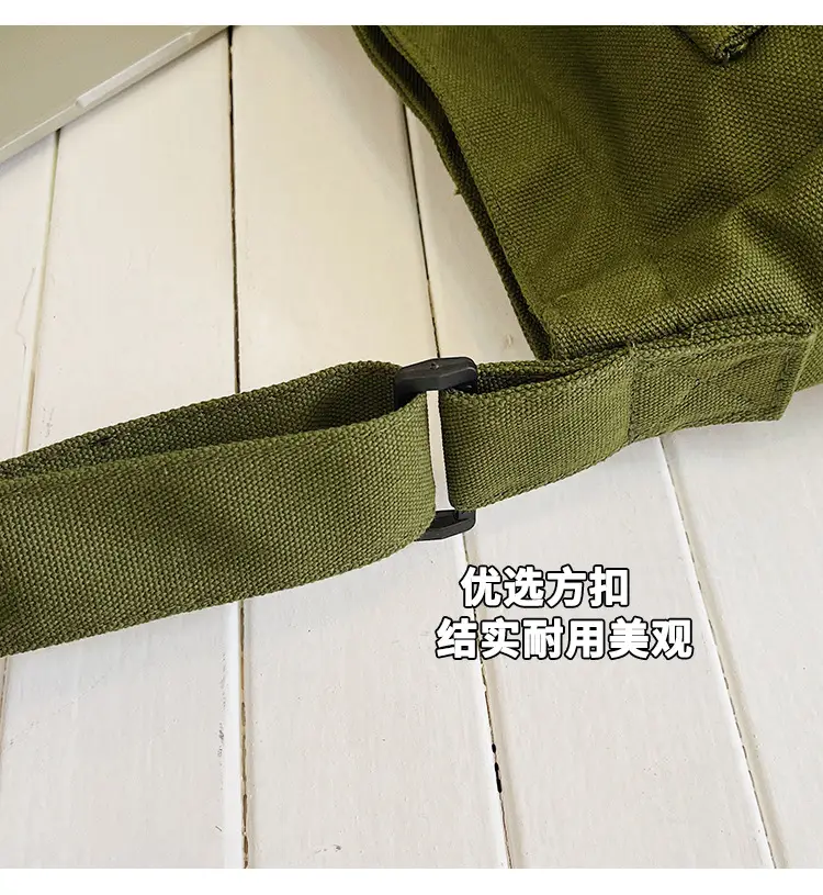 Green Canvas Crossbody Bag for Men Women Large Capacity — feature 8