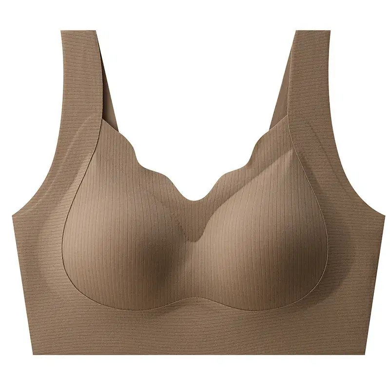 Black Seamless Push Up Bra Women's Wireless One-Piece - Image 10