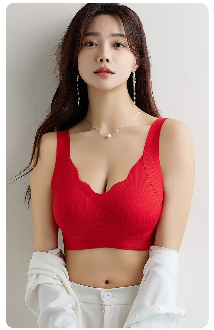 Black Seamless Push Up Bra Women's Wireless One-Piece — feature 22