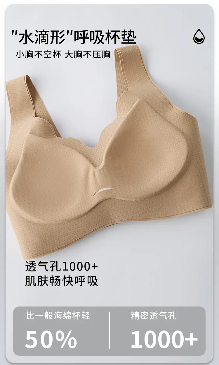 Black Seamless Push Up Bra Women's Wireless One-Piece — feature 8