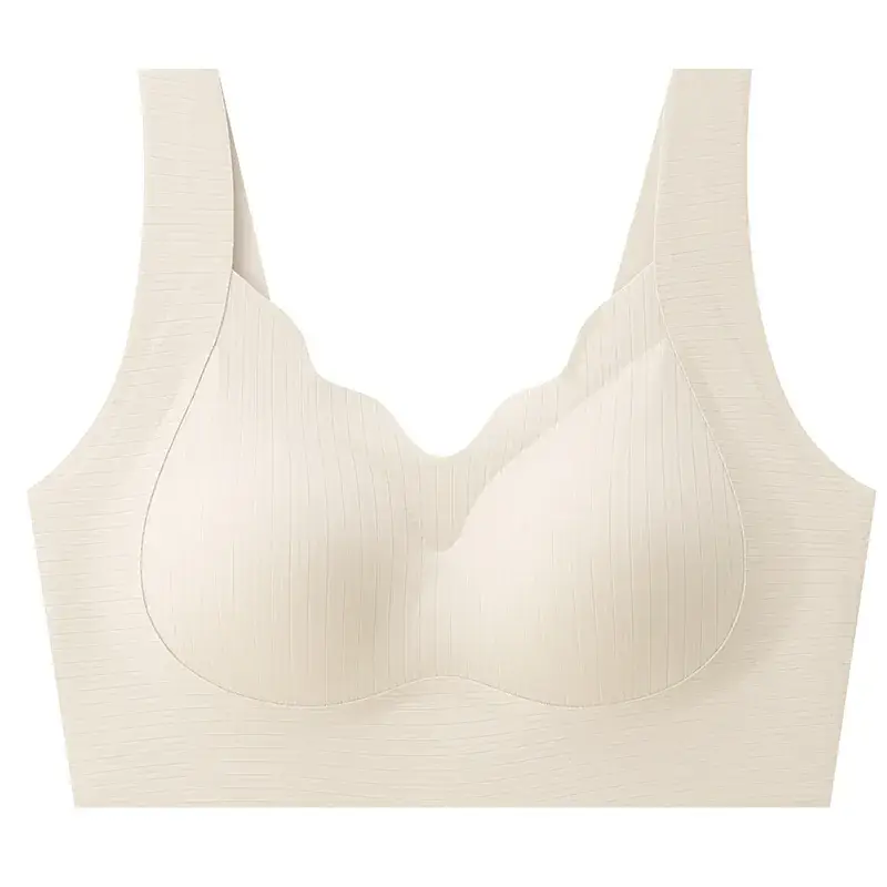Black Seamless Push Up Bra Women's Wireless One-Piece - Image 3
