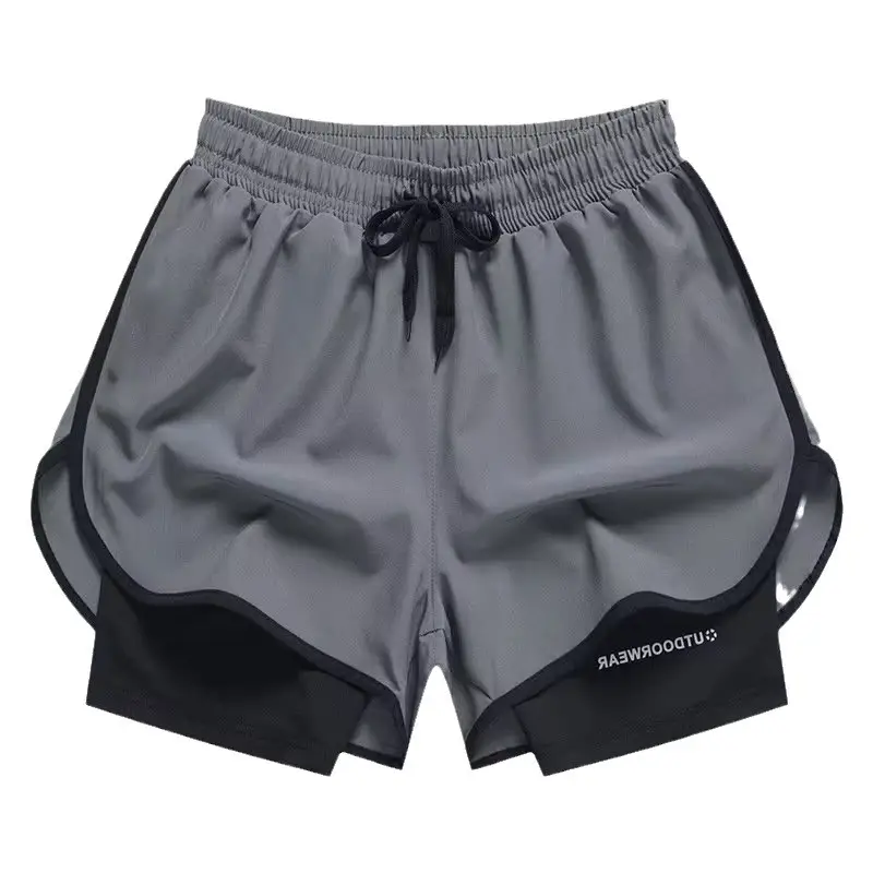 Men's Cross-Layer Running Shorts White Black Marathon - Image 7