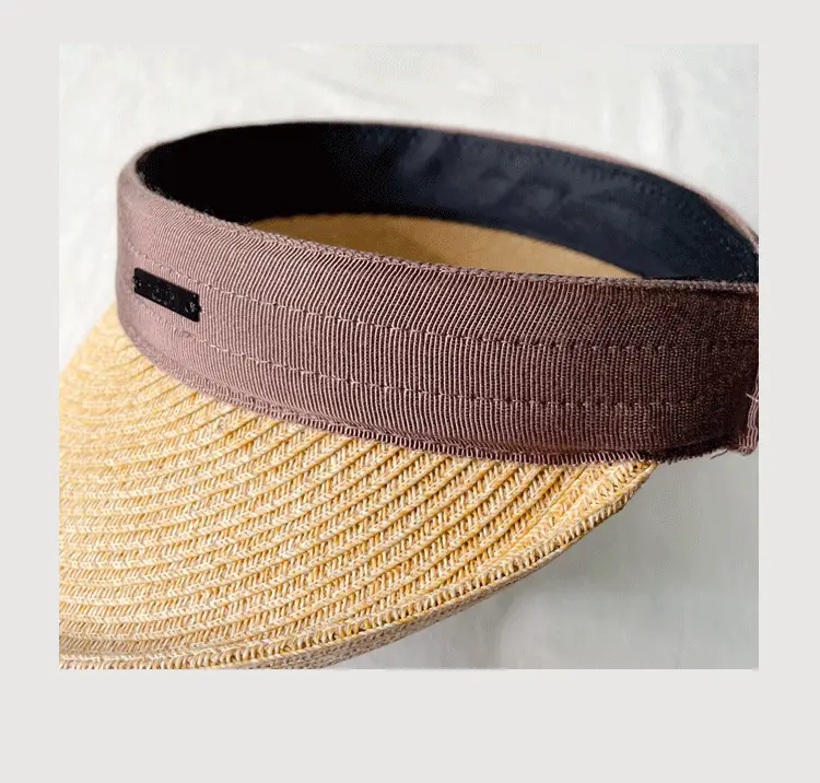 Women Straw Sun Hat with White Strap, 4 Colors — feature 17