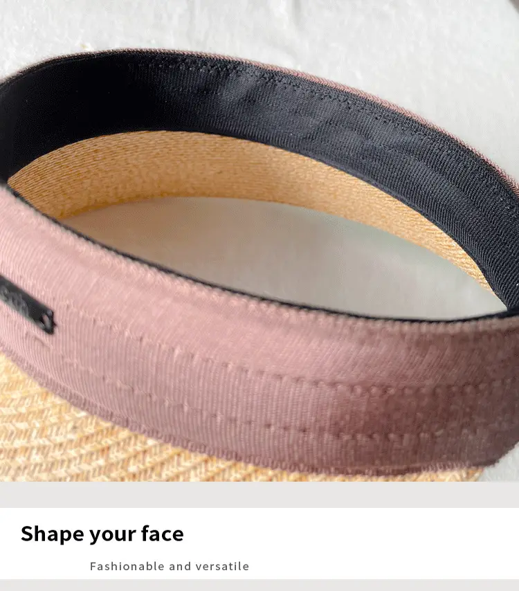 Women Straw Sun Hat with White Strap, 4 Colors — feature 18