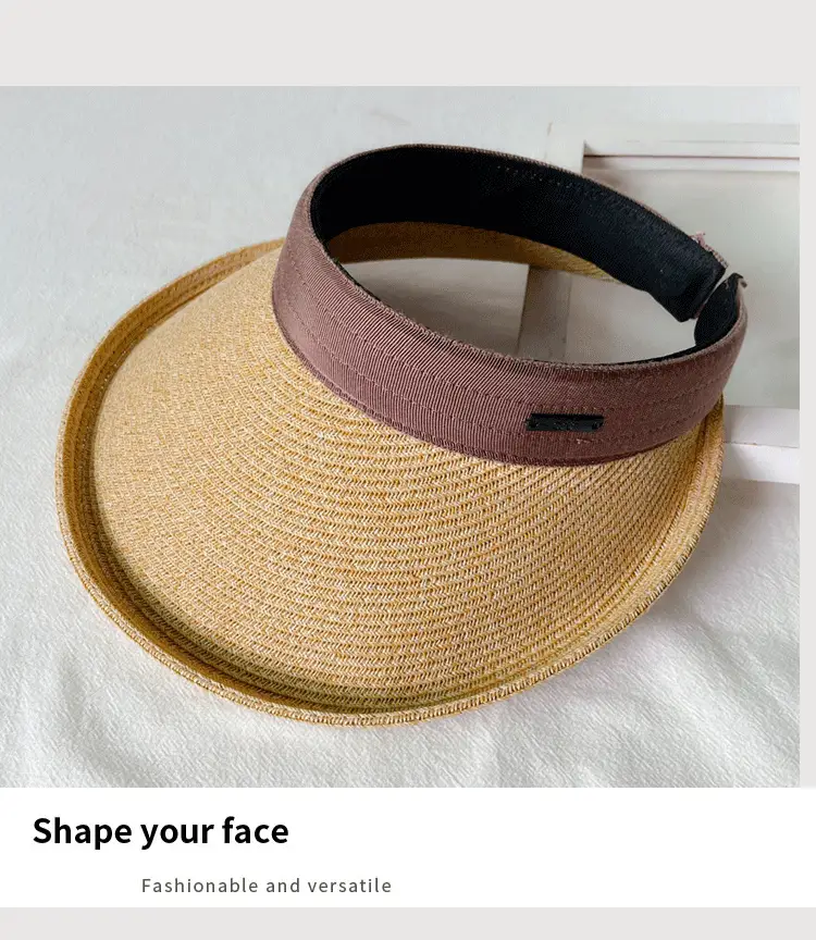 Women Straw Sun Hat with White Strap, 4 Colors — feature 24