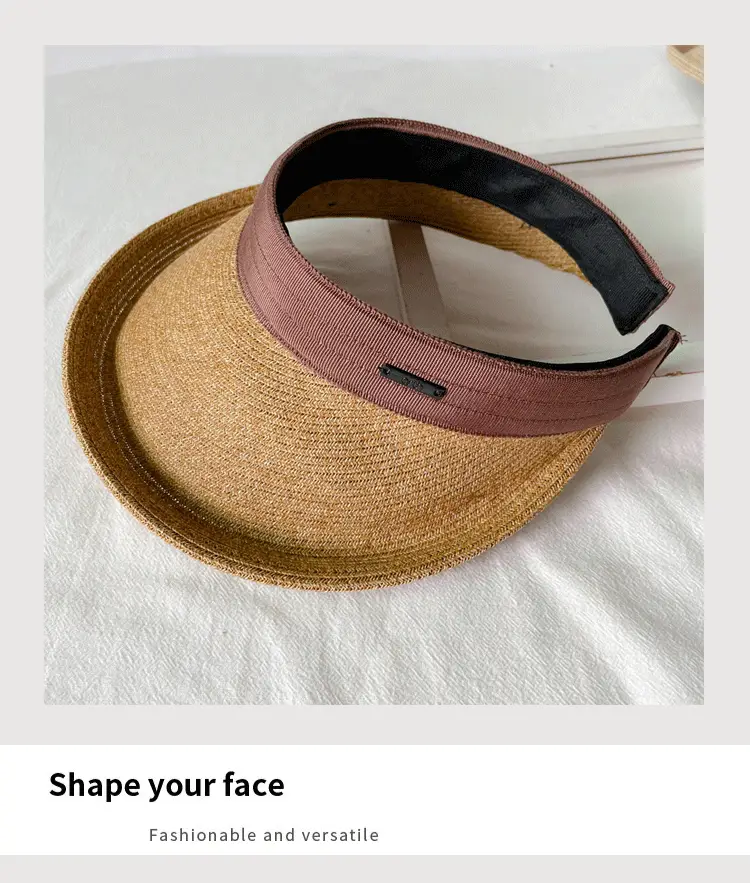 Women Straw Sun Hat with White Strap, 4 Colors — feature 27