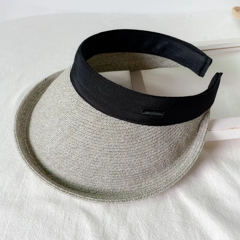 Women Straw Sun Hat with White Strap, 4 Colors - Image 7