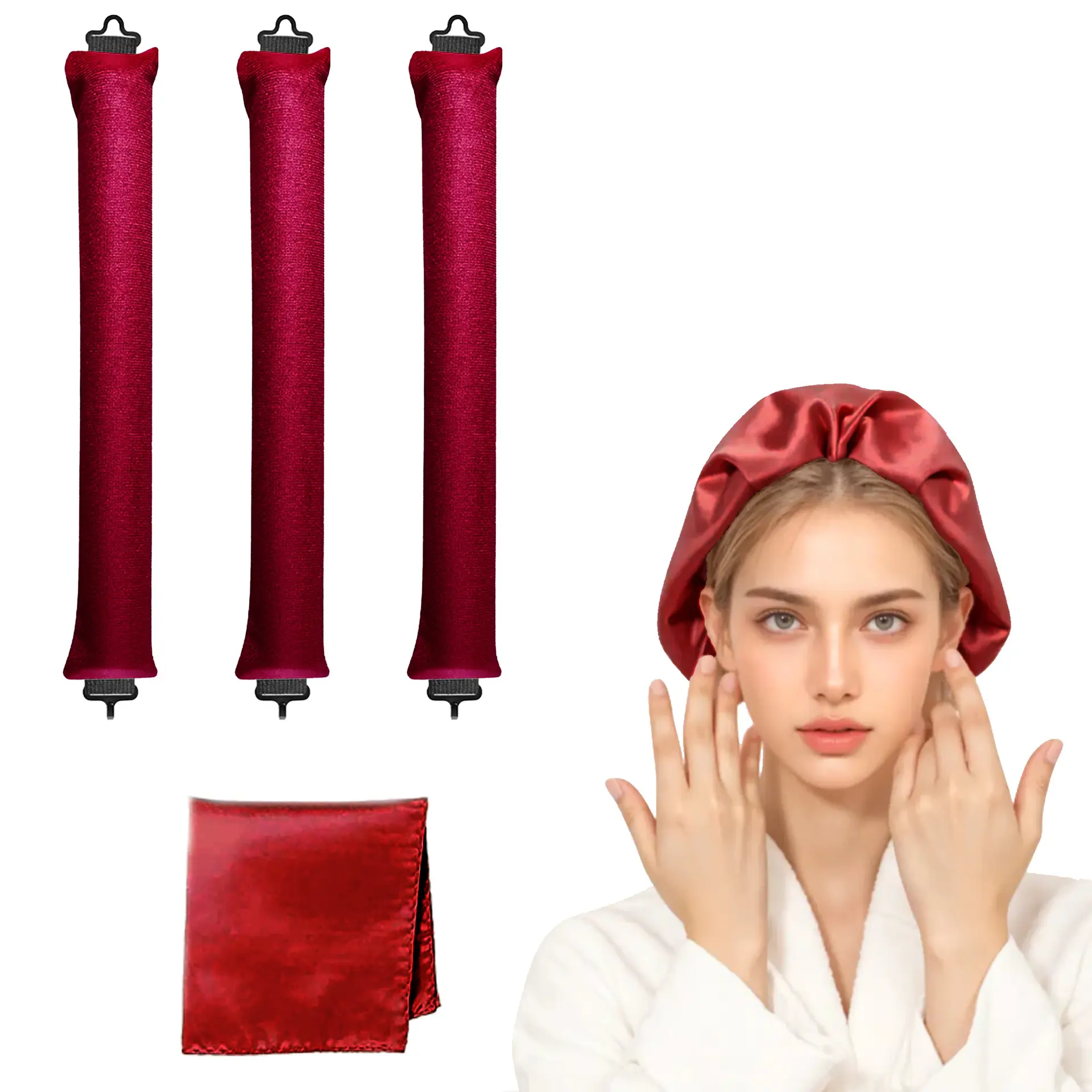 3 suit 70cm silk scarves-red