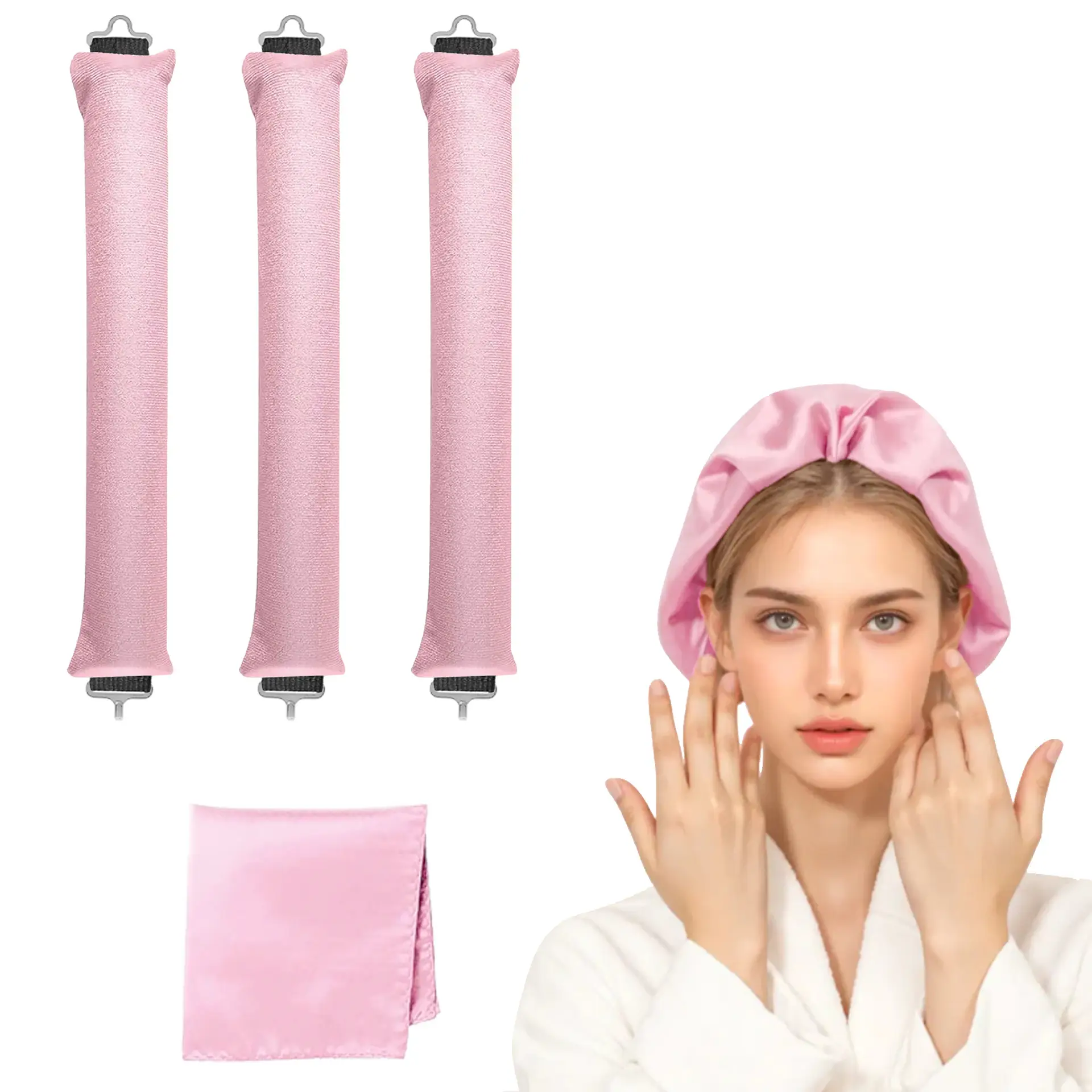 3 suit 70cm silk scarves-pink