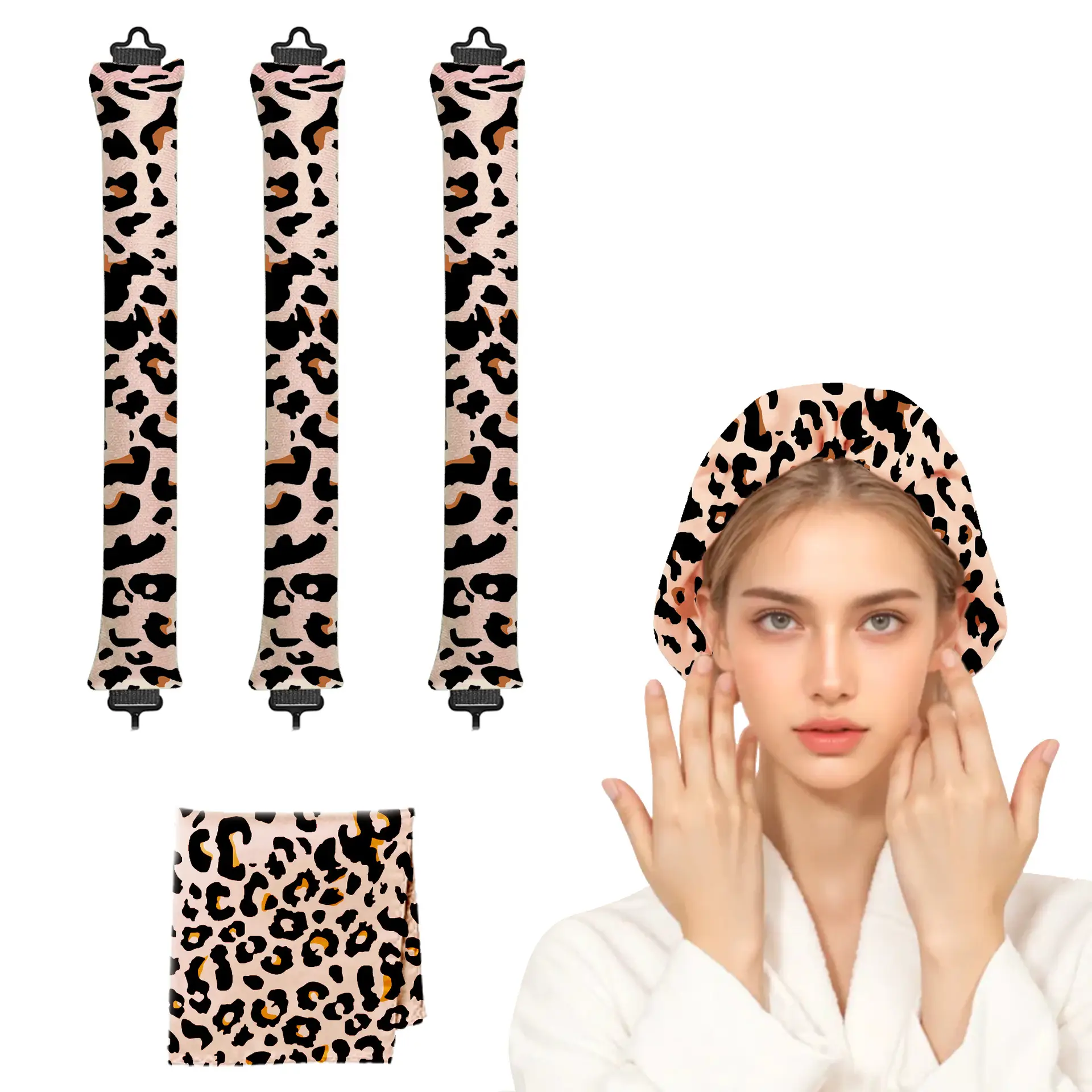 3 suit 70cm silk scarves-leopard print
