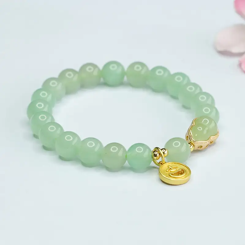 Guan Yu Jade Dragon Pendant Bracelet Green - Image 3