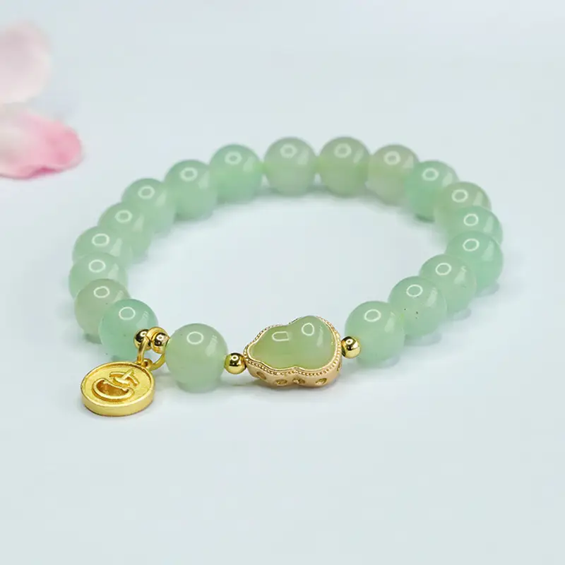 Guan Yu Jade Dragon Pendant Bracelet Green - Image 4