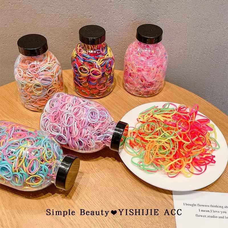 Black Disposable Rubber Bands for Girls 1000 Pack - Image 60