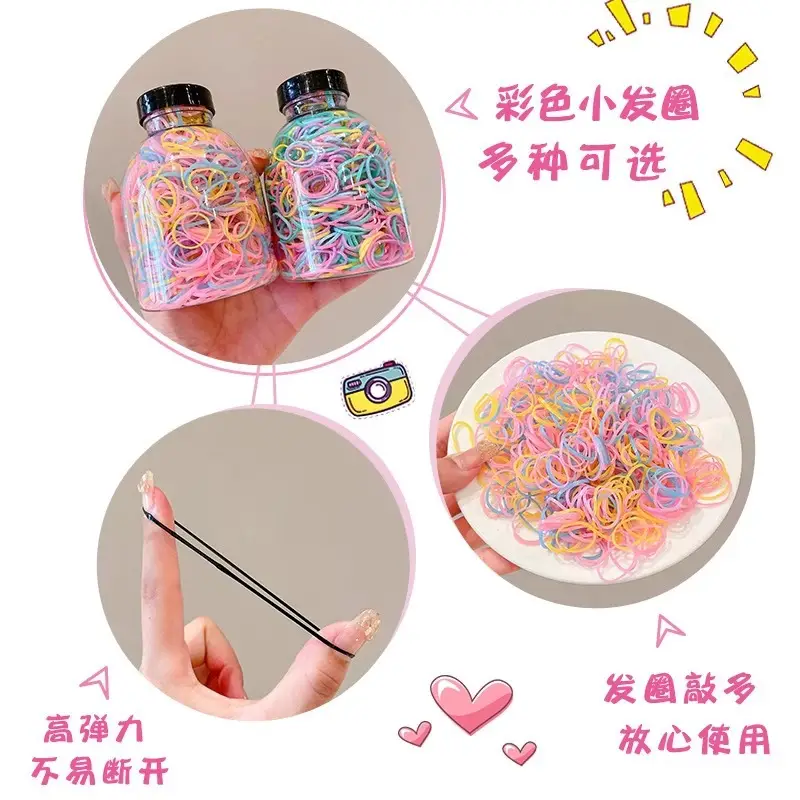 Black Disposable Rubber Bands for Girls 1000 Pack - Image 61