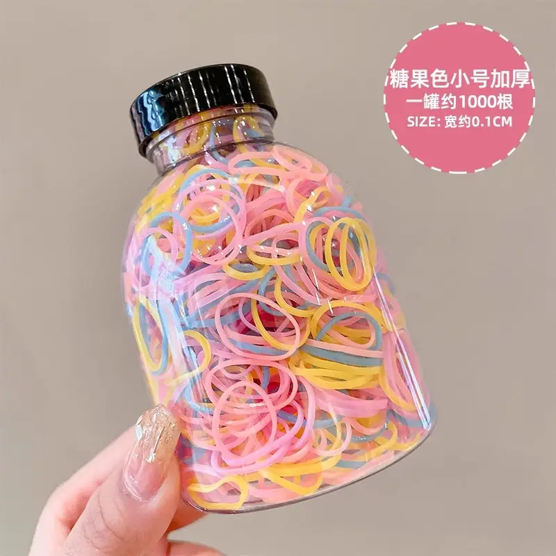 Black Disposable Rubber Bands for Girls 1000 Pack - Image 11
