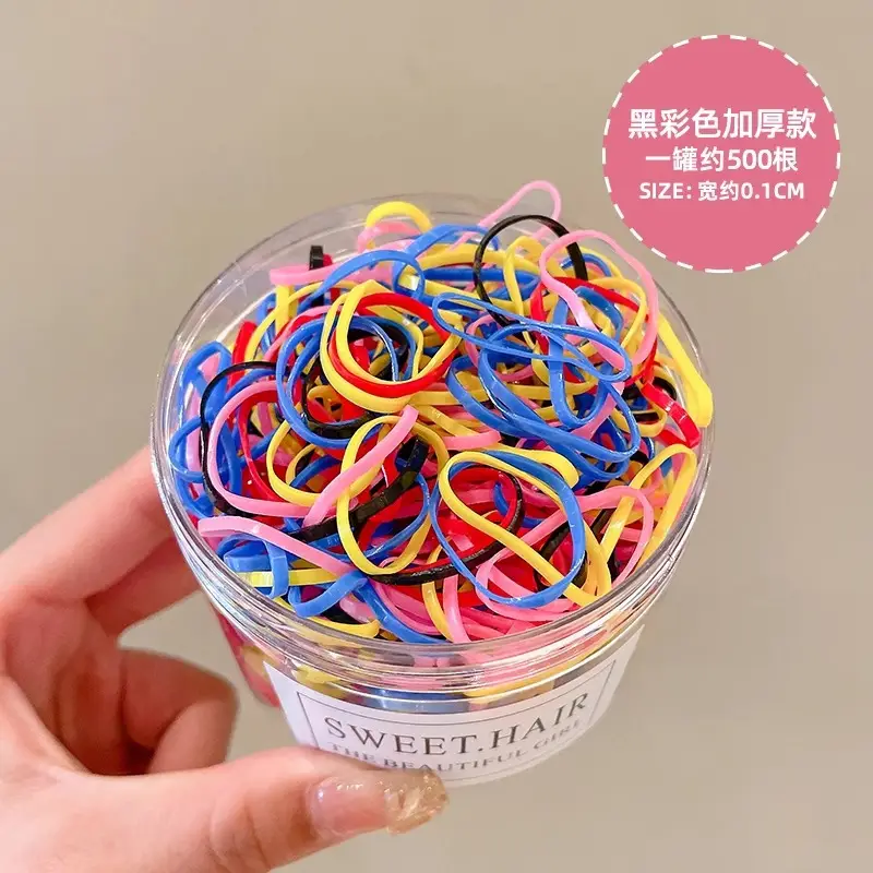 Black Disposable Rubber Bands for Girls 1000 Pack - Image 2