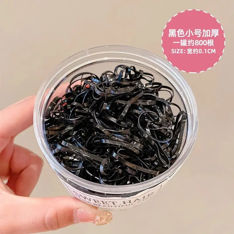 Black Disposable Rubber Bands for Girls 1000 Pack - Image 6