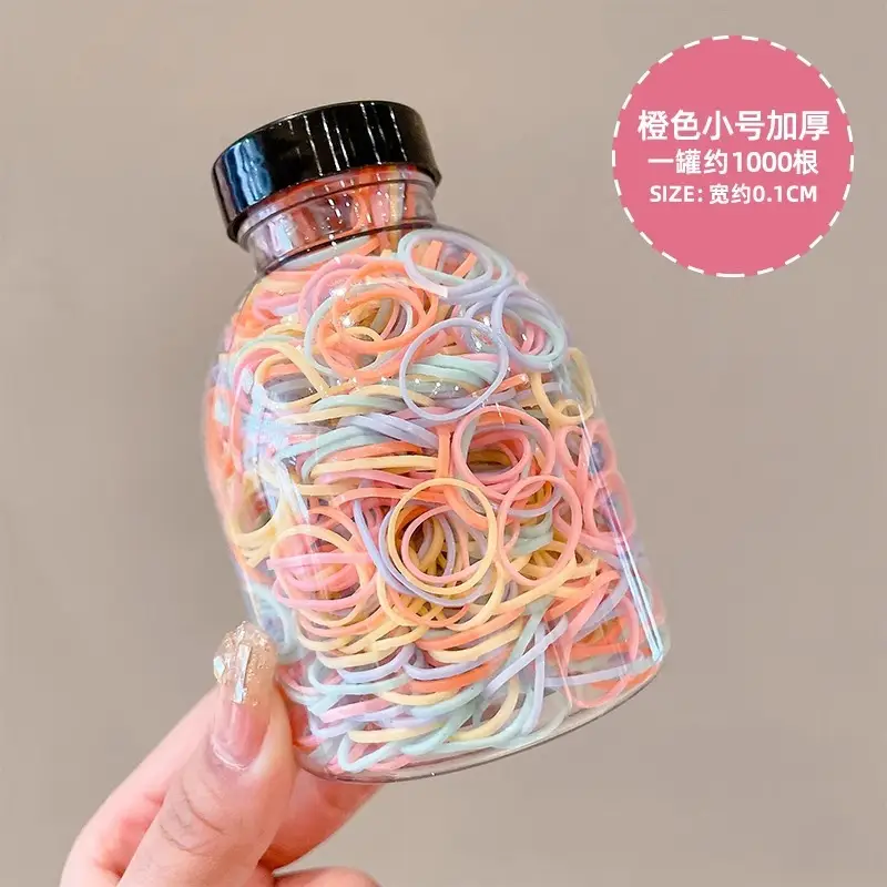 Black Disposable Rubber Bands for Girls 1000 Pack - Image 8