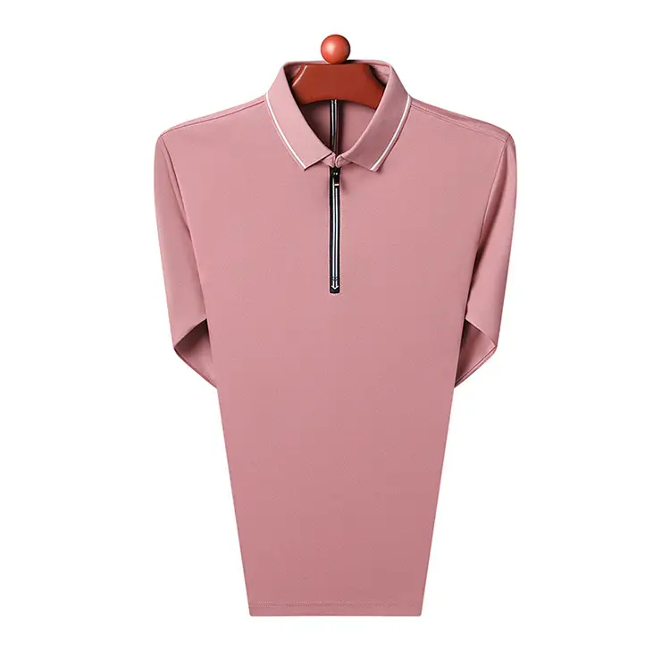 Men's Blue Collared Polo T-Shirt Long Sleeve Cotton — feature 47