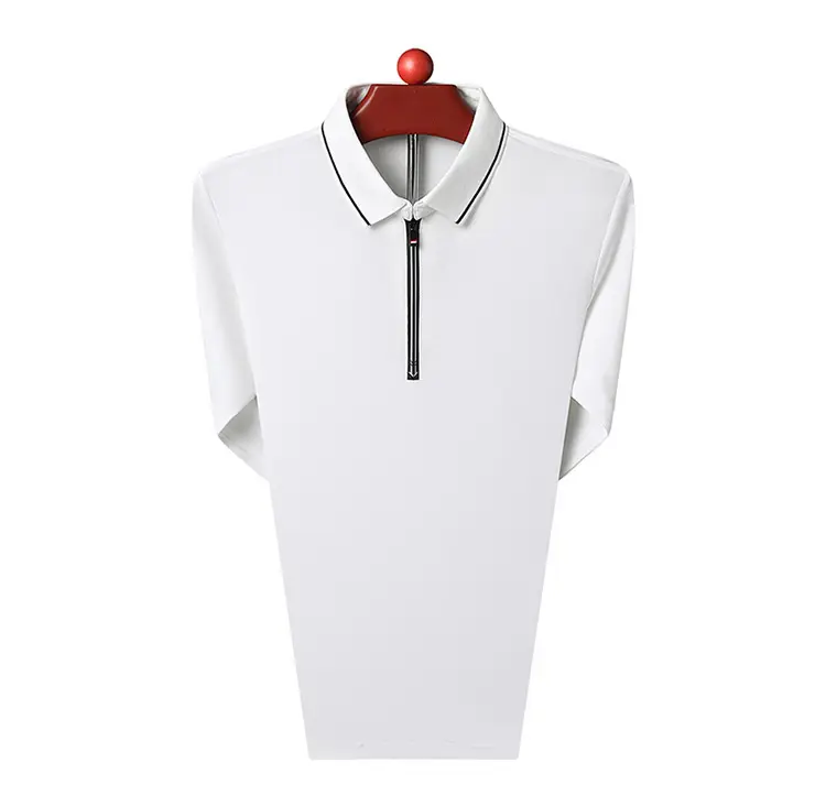 Men's Blue Collared Polo T-Shirt Long Sleeve Cotton — feature 50