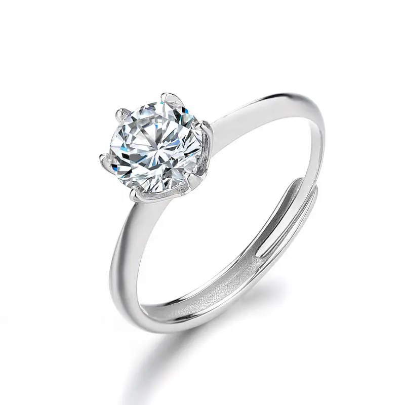 S925 Sterling Silver 6 Claw Moissanite Ring Women - Image 7