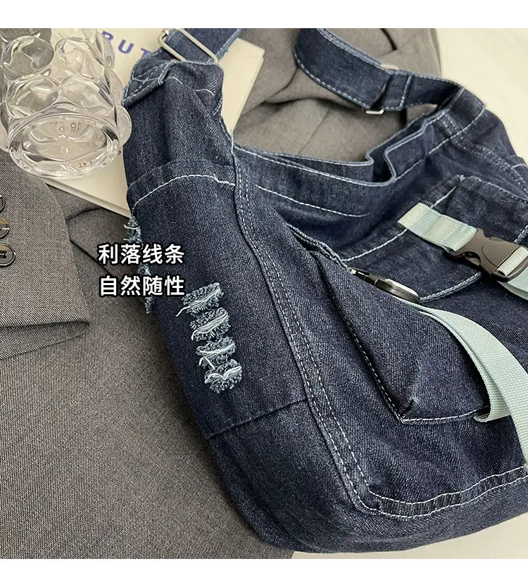 Denim Tote Bag Women Large Capacity Autumn Winter Crossbody — feature 15