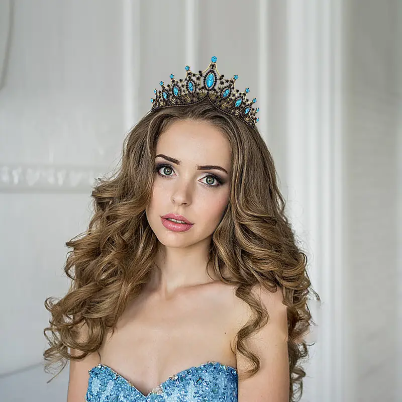 European Crystal Queen Crown for Girls Birthday Party Wedding - Image 13