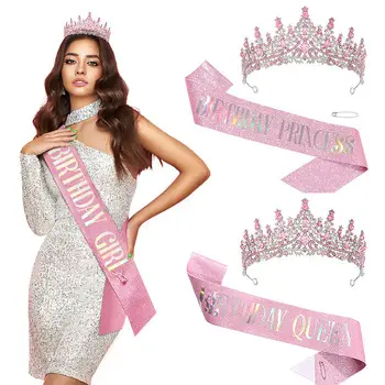European Crystal Queen Crown for Girls Birthday Party Wedding — feature 13