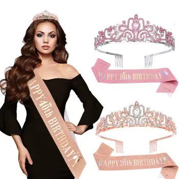 European Crystal Queen Crown for Girls Birthday Party Wedding — feature 2