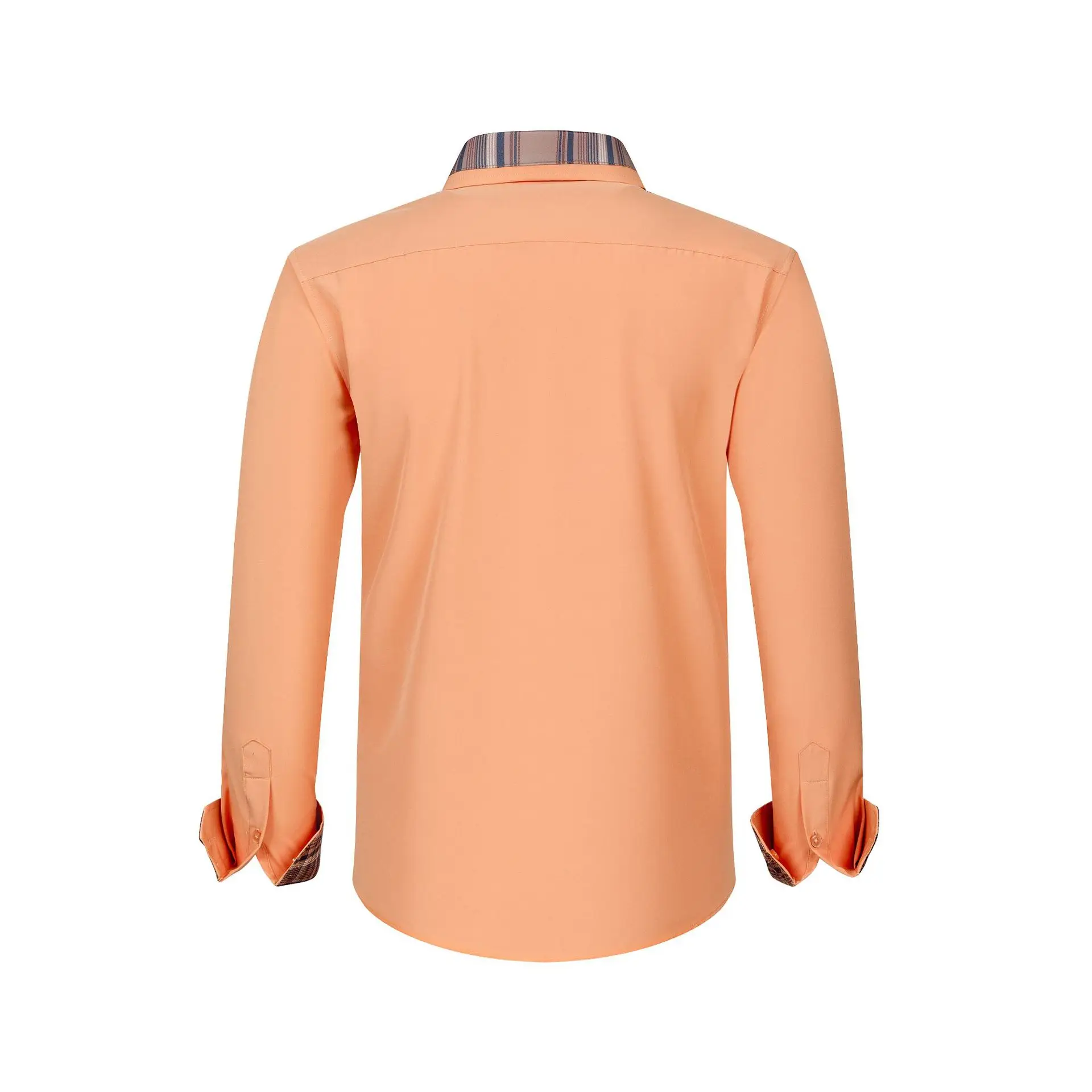 Plus Size Men's Light Blue Patchwork Collar Shirt — feature 20