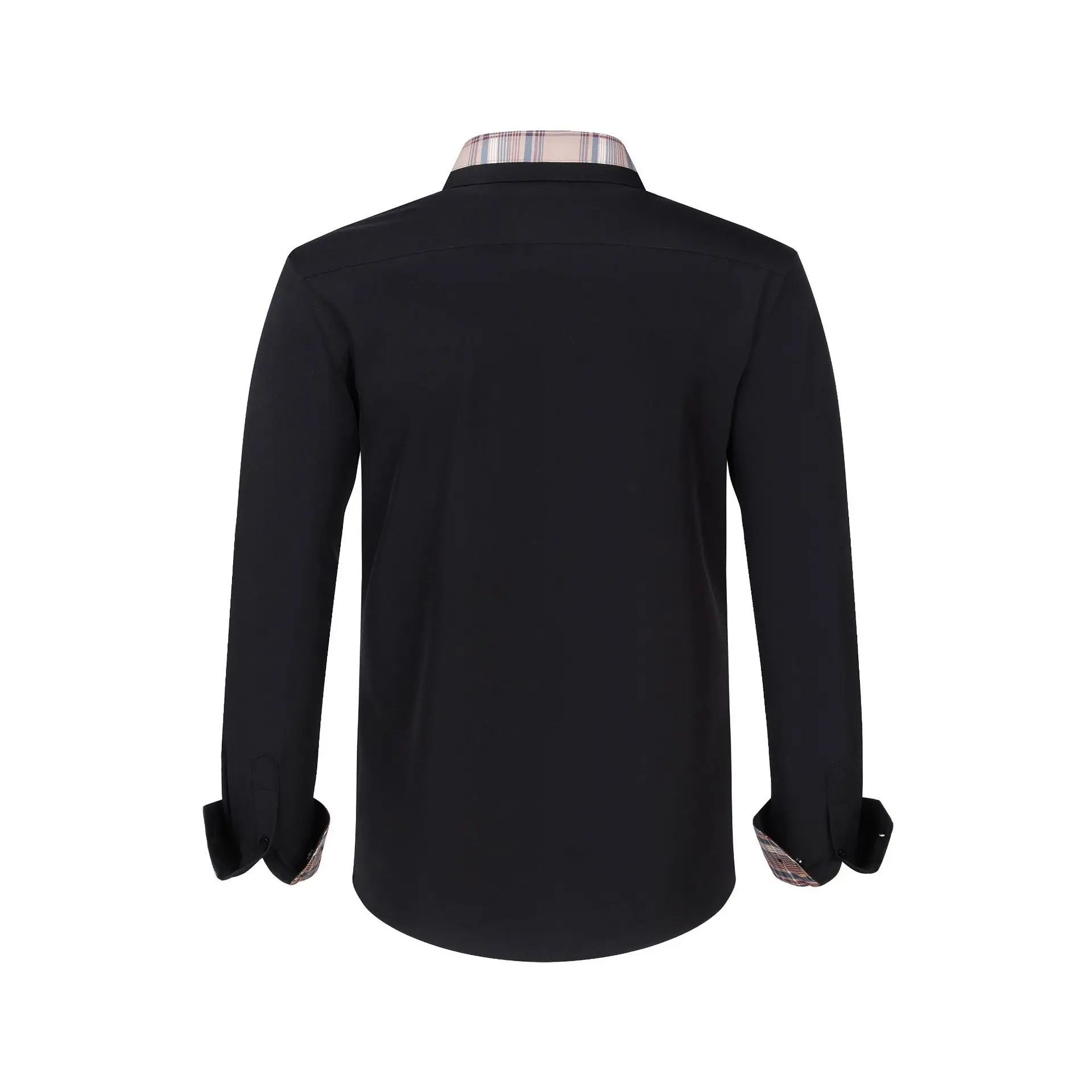 Plus Size Men's Light Blue Patchwork Collar Shirt — feature 32