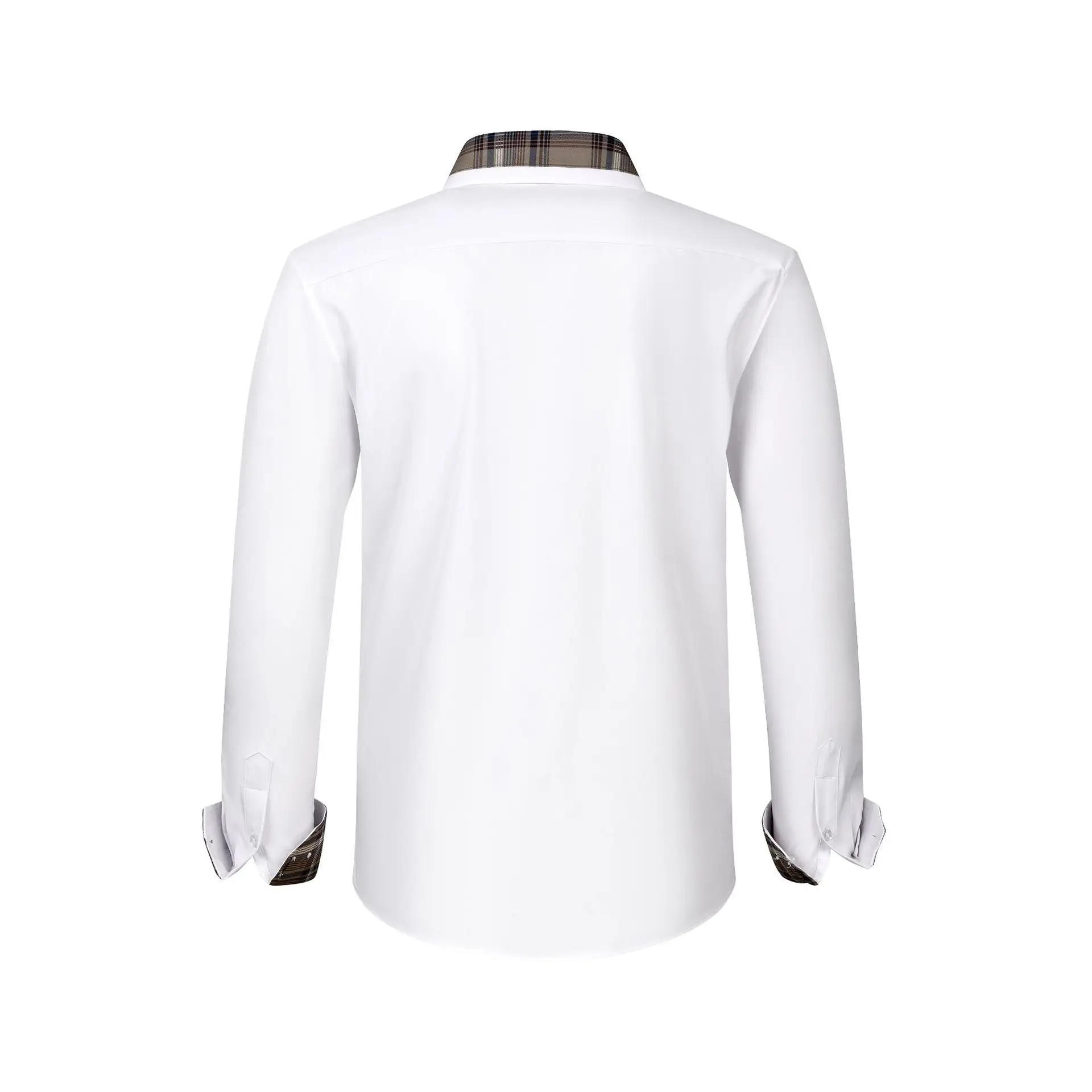 Plus Size Men's Light Blue Patchwork Collar Shirt — feature 36