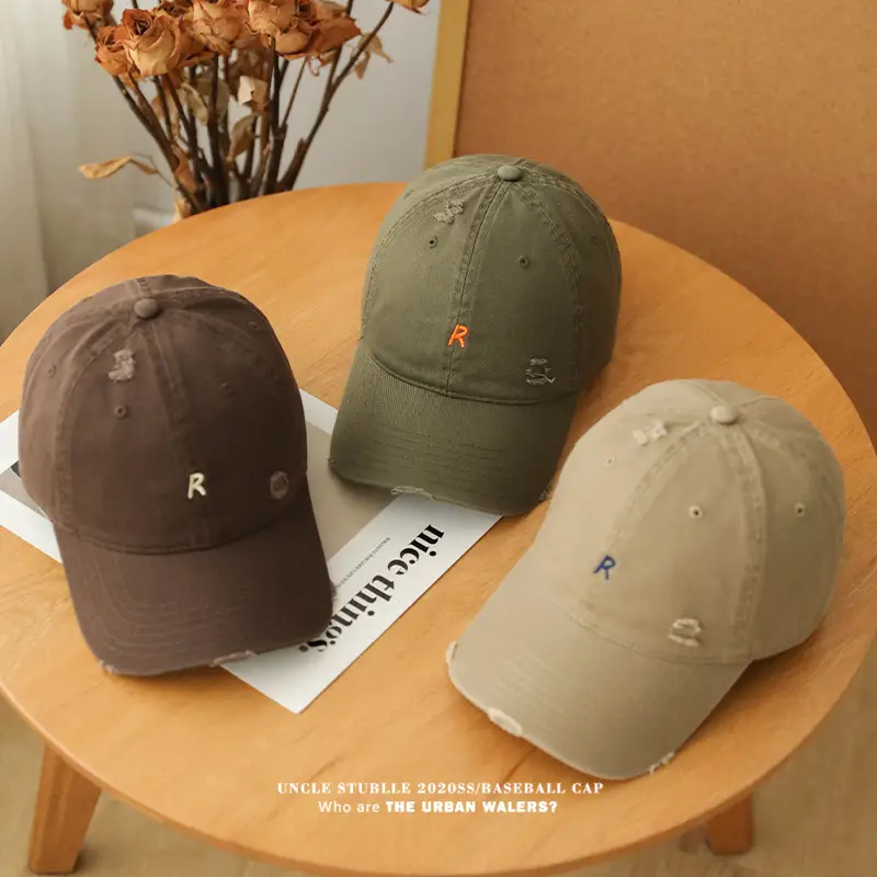 2024 New R Embroidered Baseball Cap Women's Wide Brim Sun Hat — feature 11