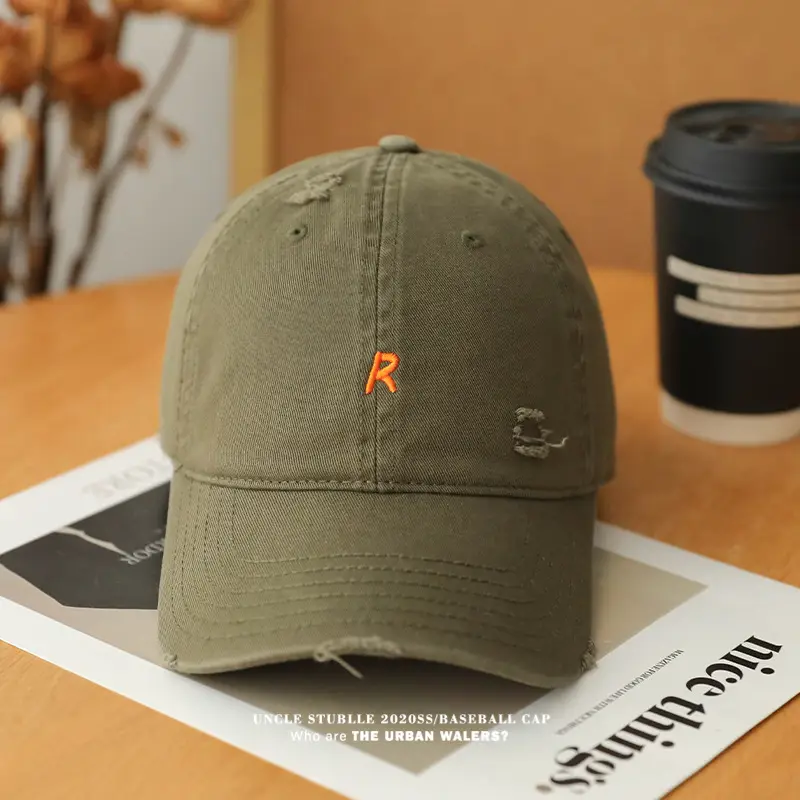2024 New R Embroidered Baseball Cap Women's Wide Brim Sun Hat — feature 12