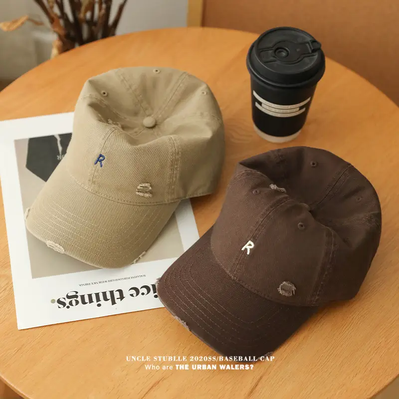 2024 New R Embroidered Baseball Cap Women's Wide Brim Sun Hat — feature 14