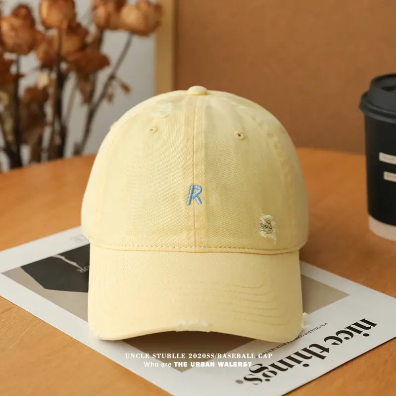 2024 New R Embroidered Baseball Cap Women's Wide Brim Sun Hat — feature 16