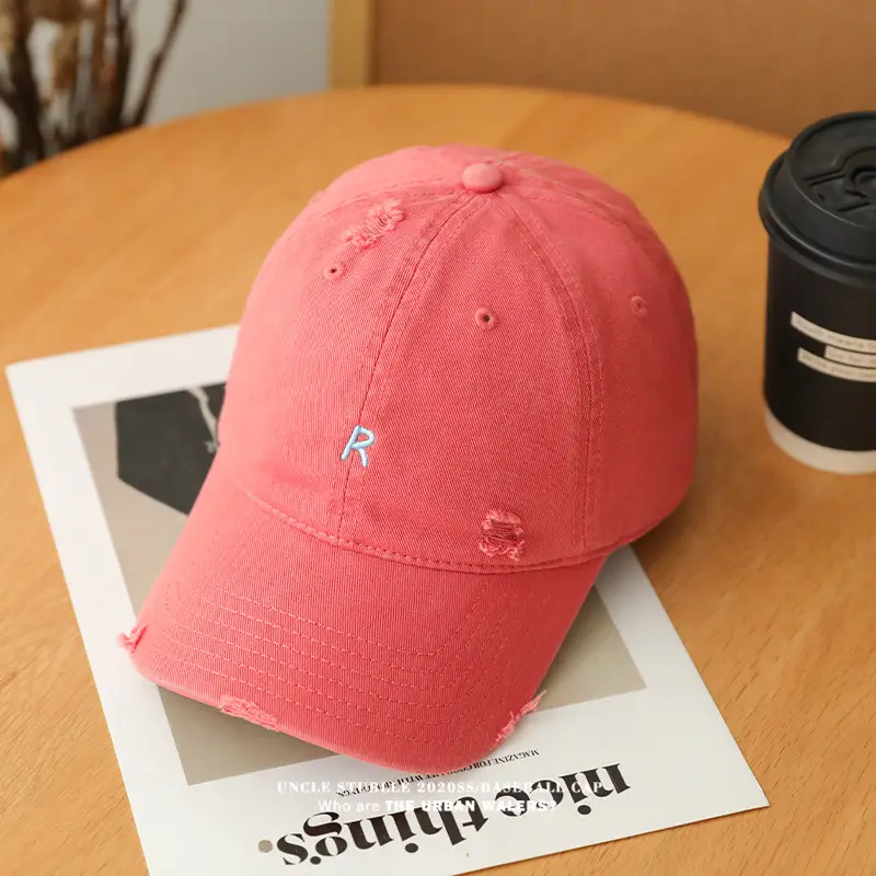 2024 New R Embroidered Baseball Cap Women's Wide Brim Sun Hat — feature 17
