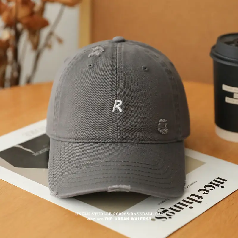 2024 New R Embroidered Baseball Cap Women's Wide Brim Sun Hat — feature 18