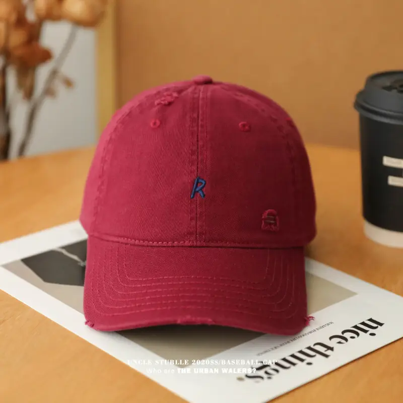 2024 New R Embroidered Baseball Cap Women's Wide Brim Sun Hat — feature 19
