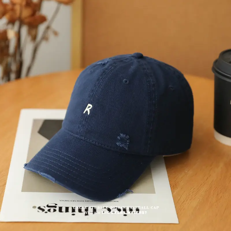 2024 New R Embroidered Baseball Cap Women's Wide Brim Sun Hat — feature 21