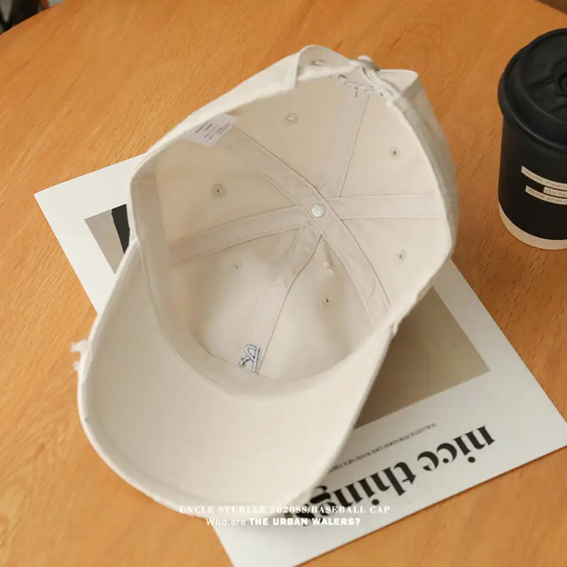 2024 New R Embroidered Baseball Cap Women's Wide Brim Sun Hat — feature 5