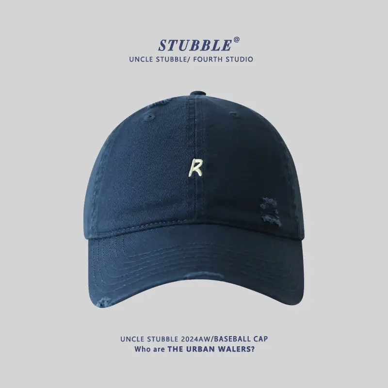 2024 New R Embroidered Baseball Cap Women's Wide Brim Sun Hat - Image 7