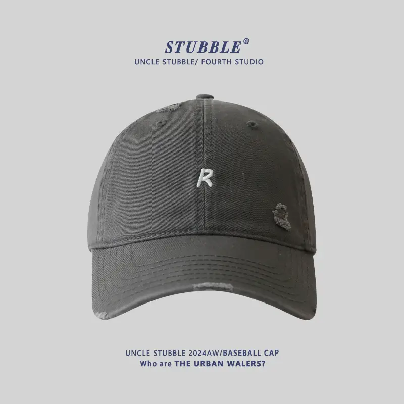 2024 New R Embroidered Baseball Cap Women's Wide Brim Sun Hat - Image 8