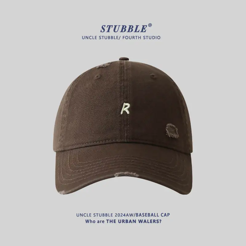 2024 New R Embroidered Baseball Cap Women's Wide Brim Sun Hat - Image 9