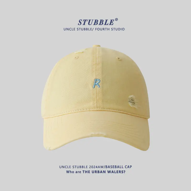 2024 New R Embroidered Baseball Cap Women's Wide Brim Sun Hat - Image 2