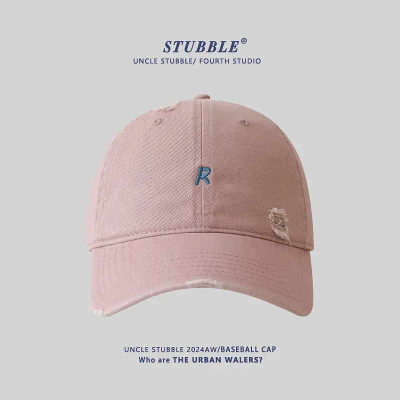 2024 New R Embroidered Baseball Cap Women's Wide Brim Sun Hat - Image 4