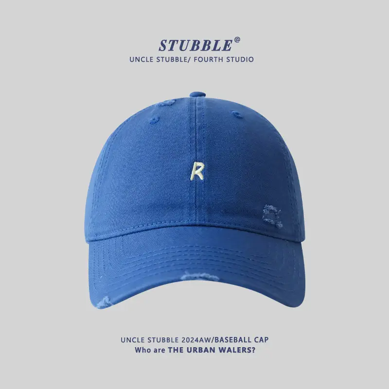2024 New R Embroidered Baseball Cap Women's Wide Brim Sun Hat - Image 6