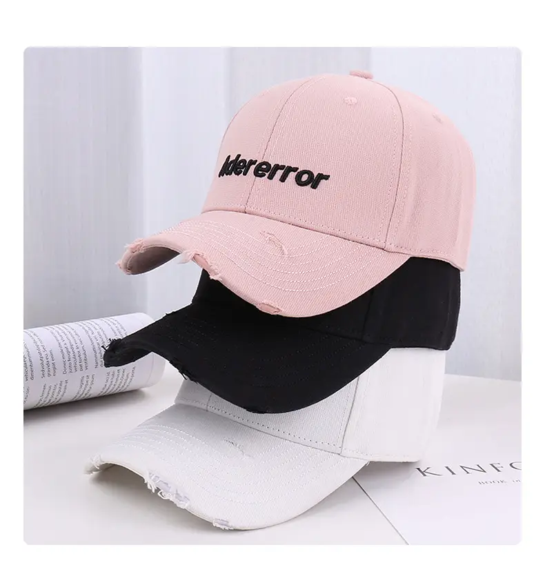 Women's White Letter Baseball Cap with 3D Embroidery — feature 20