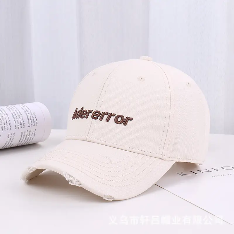Women's White Letter Baseball Cap with 3D Embroidery - Image 6
